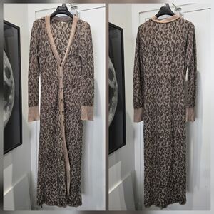 Free People Brown and Tan Long Cardigan